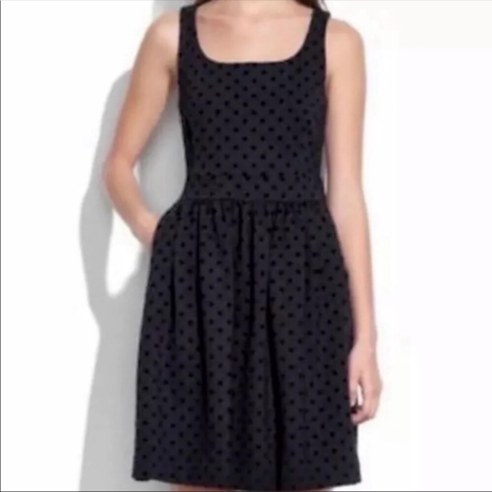 Madewell | Black Swiss Dot Sleeveless Dress | XS